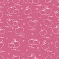 Apples juicy fruit. Seamless pattern.