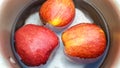 The Apples Kept Soaking In Water. Groups Fruits. Royalty Free Stock Photo