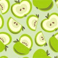 Colorful seamless pattern, ripe apples. Decorative background, funny fruits Royalty Free Stock Photo