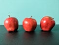 Apples lined up Royalty Free Stock Photo