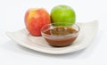 Apples with melted caramel