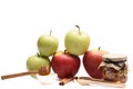 Apples, nuts honey and cinnamon Royalty Free Stock Photo