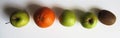 Apples, orange and kiwi Royalty Free Stock Photo