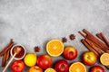 Apples, oranges and spices Royalty Free Stock Photo