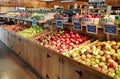 Apples and peaches at a local farmers market