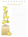 Apples, pears. Shopping list. Vector personalized fruit shopping list. Simple flat design pages.