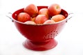Apples in a Red Colander Royalty Free Stock Photo