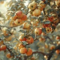 Apples ripe and ready in the green orchard tree Royalty Free Stock Photo