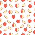 Apples seamless texture. Apples background, wallpaper. Vector illustration
