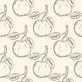 Apples sketch seamless pattern vector illustration Royalty Free Stock Photo