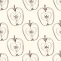 Apples slices seamless pattern. Apple fruit backdrop Royalty Free Stock Photo