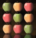 Apples are the subject of this 3-D illustration that includes brilliant colors and dramatic lighting