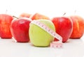 Apples and tape measure Royalty Free Stock Photo