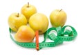 Apples tape measure and clothespin Royalty Free Stock Photo