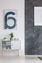 White cupboard in living room Royalty Free Stock Photo