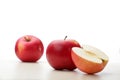 Apples on a white table