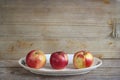 Apples on wooden background Royalty Free Stock Photo