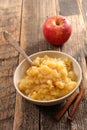 Applesauce with cinnamon in bowl Royalty Free Stock Photo