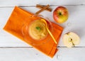 Applesauce with cinnamon and orange spoon