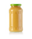 Applesauce in glass bottles Royalty Free Stock Photo