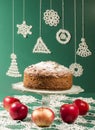 Applesauce raisin rum cake for christmas table Royalty Free Stock Photo