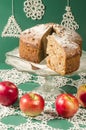 Applesauce raisin rum cake for christmas table Royalty Free Stock Photo