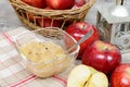 Applesauce with some apples Royalty Free Stock Photo