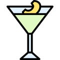 Appletini Cocktail icon, Alcoholic mixed drink vector