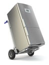 Appliance delivery. Hand truck and fridge.