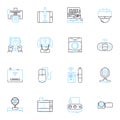 Appliance maintenance linear icons set. Cleaning, Checking, Repairing, Lubricating, Inspecting, Servicing