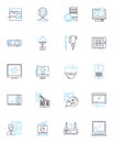 Appliance maintenance linear icons set. Cleaning, Checking, Repairing, Lubricating, Inspecting, Servicing