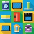 Appliances Icons Set in a Flat Design