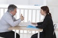 Applicant and recruiter during interview