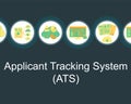 Applicant Tracking System ATS sign - Vector Royalty Free Stock Photo