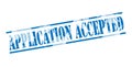 Application accepted blue stamp Royalty Free Stock Photo
