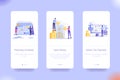 Application design set for Planning Schedule, Save Money and Online Tax Payment. UI on boarding screens design. Mobile app