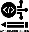 application design, system design, programming, coding, design, software development solid glyph icon Royalty Free Stock Photo