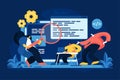 Application development flat vector illustration Royalty Free Stock Photo