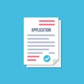 Application document form in a flat design. Vector illustration