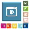 Application exit white icons on edged square buttons
