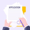 Application form submit flat style design icon sign vector illustration Royalty Free Stock Photo