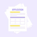 Application form submit flat style design icon sign vector illustration