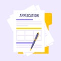 Application form submit flat style design icon sign vector illustration Royalty Free Stock Photo