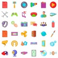 Application for gadget icons set, cartoon style Royalty Free Stock Photo