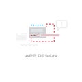 Application graphic development interface app design concept line style isolated