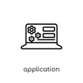 Application icon. Trendy modern flat linear vector Application i Royalty Free Stock Photo