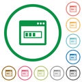 Application installing flat icons with outlines