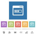 Application installing flat white icons in square backgrounds