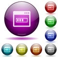Application installing icon in glass sphere buttons