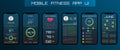 Application on the Mobile Phone to Track Steps, Pedometer. App for Fitness. Concept Interface Design of Apps